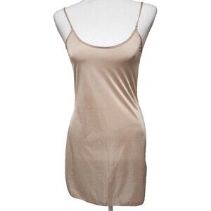 The Day Underware  TDU Tan Nylon Slip dress Vintage